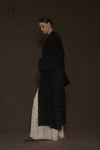 Mutedance 24 Autumn and Winter Collarless Buttoned Belt Long Coat MD-MD24FW20-DARK MD24FW19 MD24FW20